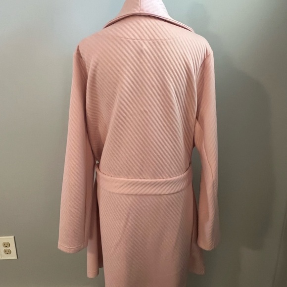 Steve Madden Knit Tie Waist Trench Coat. Rose Smoke XLarge NWT - Picture 3 of 4
